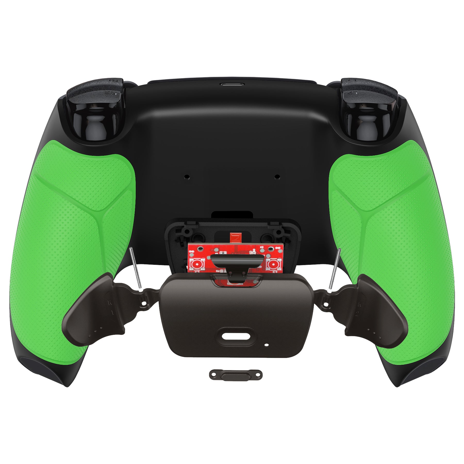 ExtremeRate Black Real Metal Buttons (RMB) RISE 2.0 Remap Kit for PS5 Controller BDM-010/020 - Rubberized Green (XPFJ7008) | Customizable Gaming Buttons for Enhanced PS5 Controller Performance | Perfect for Competitive Gaming & Professional Gamers