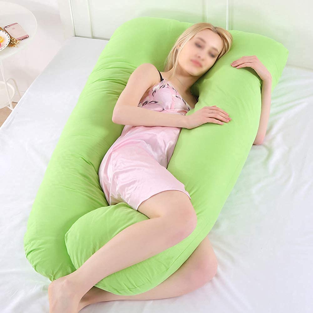 Premium Pregnancy Pillow & Nursing Pillow - Full Body Support Maternity Pillow for Sleeping & Breastfeeding with Removable Cotton Cover & Inner Cushion (Color: E) - Perfect for Comfortable Sleep, Back Pain Relief & New Mom Care