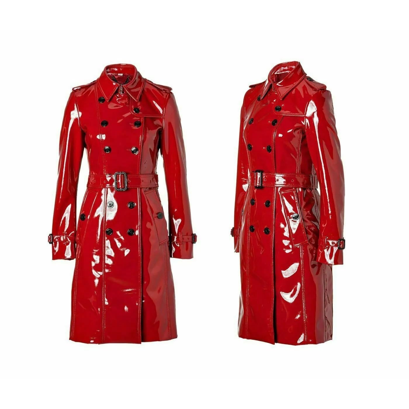 Premium PVC Vinyl Women's Trench Coat - Waterproof Fashion Raincoat for Outdoor, Commuting & Travel