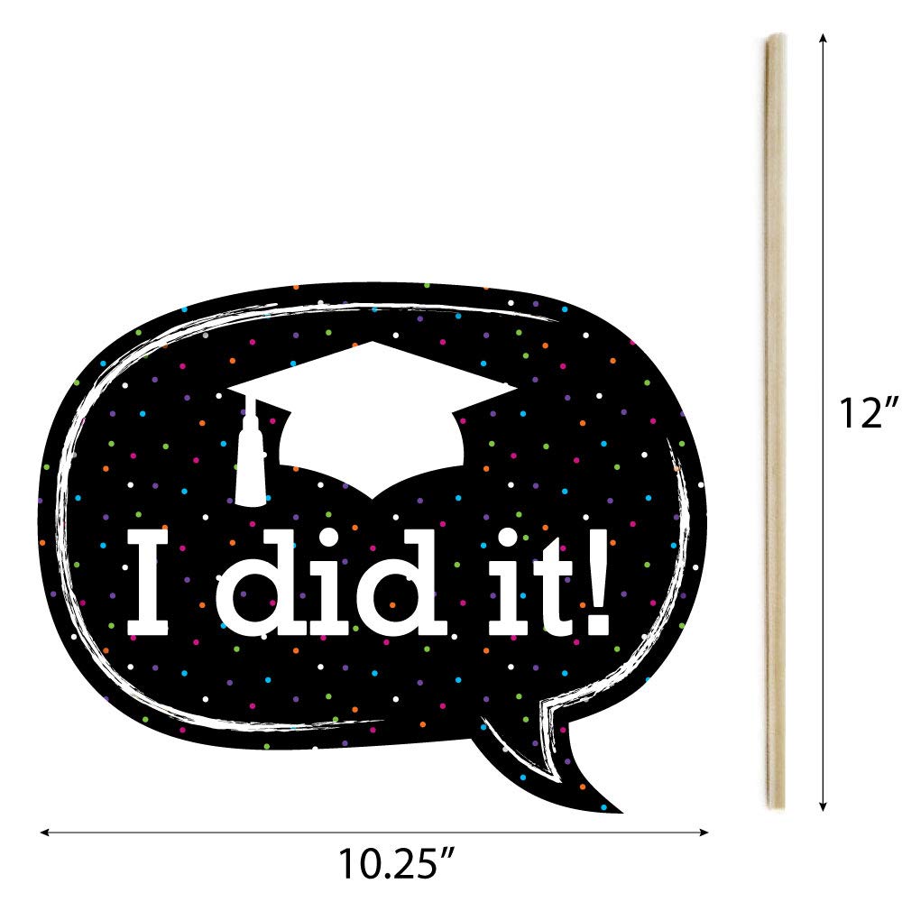 Hats Off 2025 Graduation Photo Booth Props Kit - 20 Count for Kindergarten & Elementary School Graduation Party Decorations | Perfect for Graduation Celebrations, Photo Booths & School Events