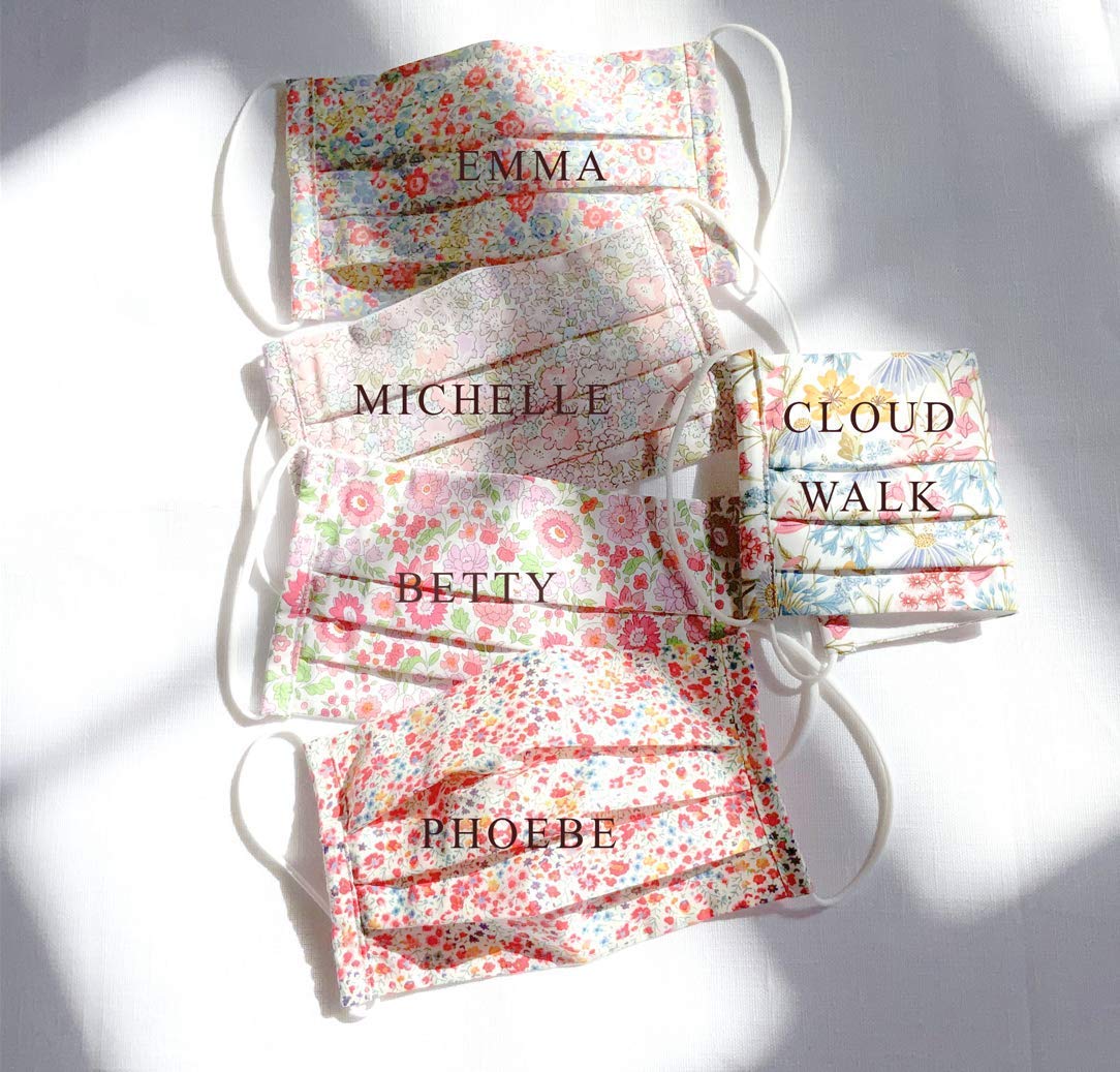 Liberty London Cotton Face Mask with Filter Pocket - Pack of 5 for Daily Protection