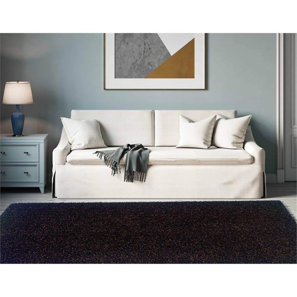Linon Confetti Shag Polyester 5'x7' Area Rug in Brown and Black - Soft Plush Carpet for Living Room, Bedroom, and Dorm Decor
