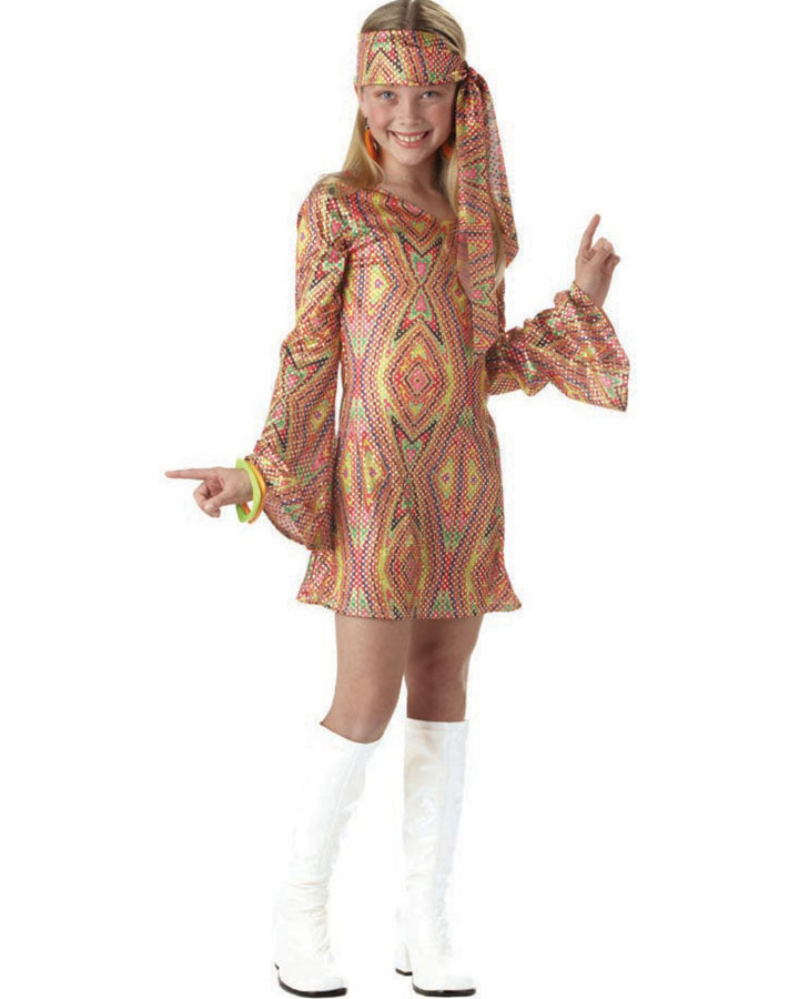 70s Disco Dolly Girls Costume - Vintage 1970s Disco Party Outfit for Women & Teens - Perfect for Halloween, Theme Parties & Dance Performances