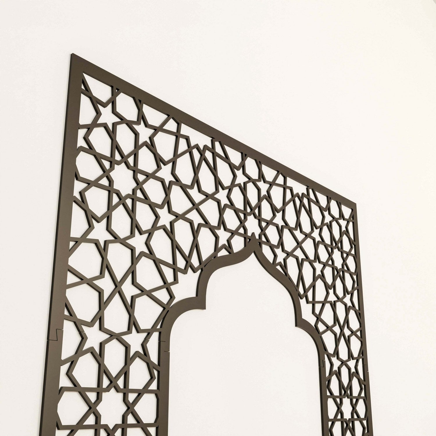 Handcrafted Wooden Mihrab Prayer Room Decor - Islamic Spiritual Wall Art for Home & Mosque - Perfect for Prayer Spaces, Meditation, and Spiritual Decor