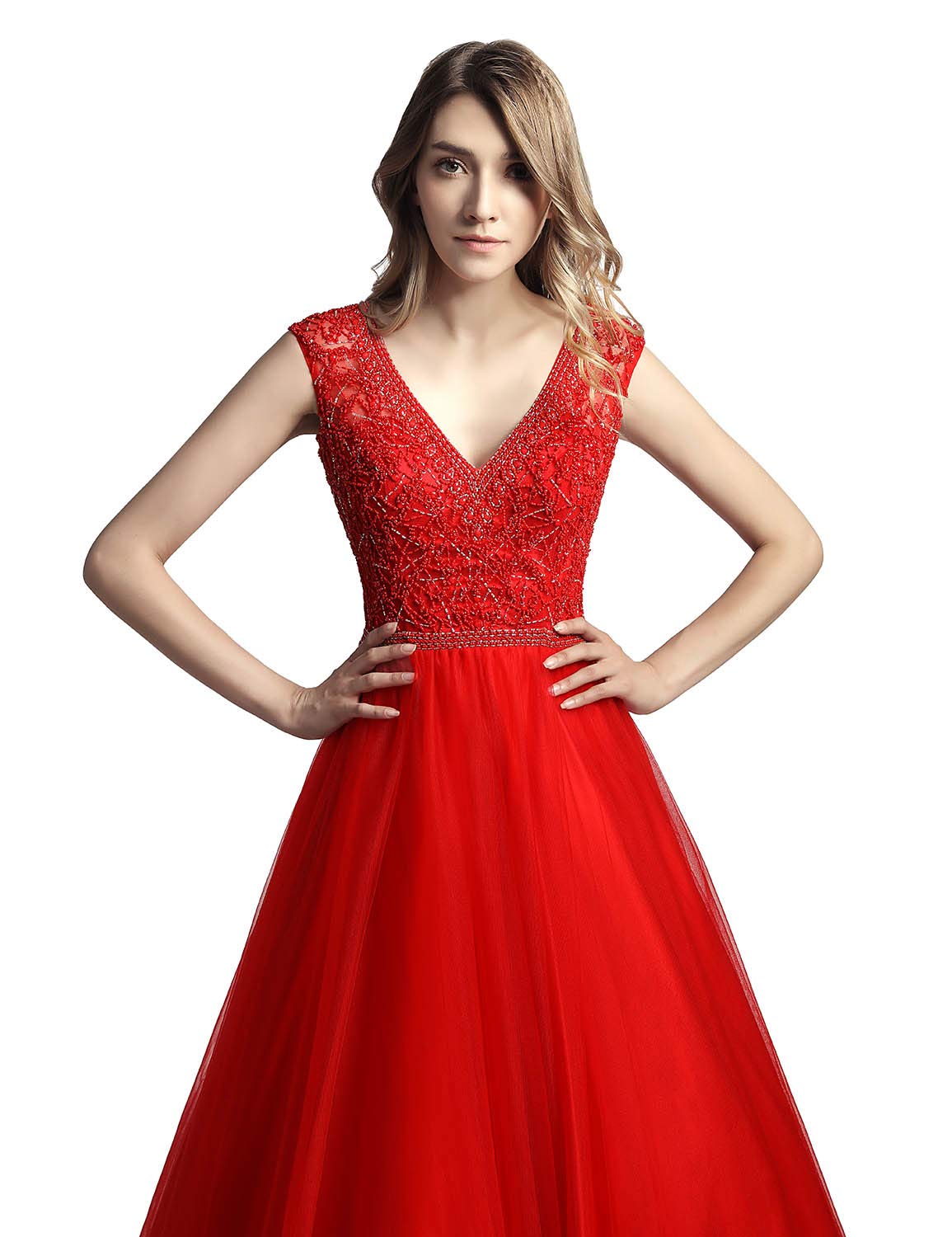 Sarahbridal Women's Elegant Beaded Long Prom Evening Dresses 2022 | Wedding Party Ball Gowns for Formal Events, Homecoming, Quinceañera & Special Occasions