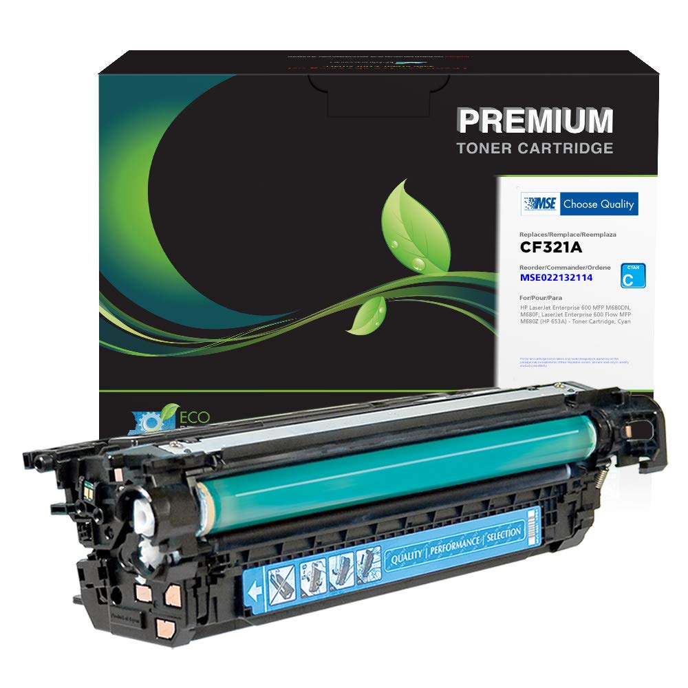 High-Quality MSE Remanufactured Toner Cartridge Replacement for HP CF321A (HP 653A) - Cyan | Compatible with HP Printers | Perfect for Home & Office Printing Needs