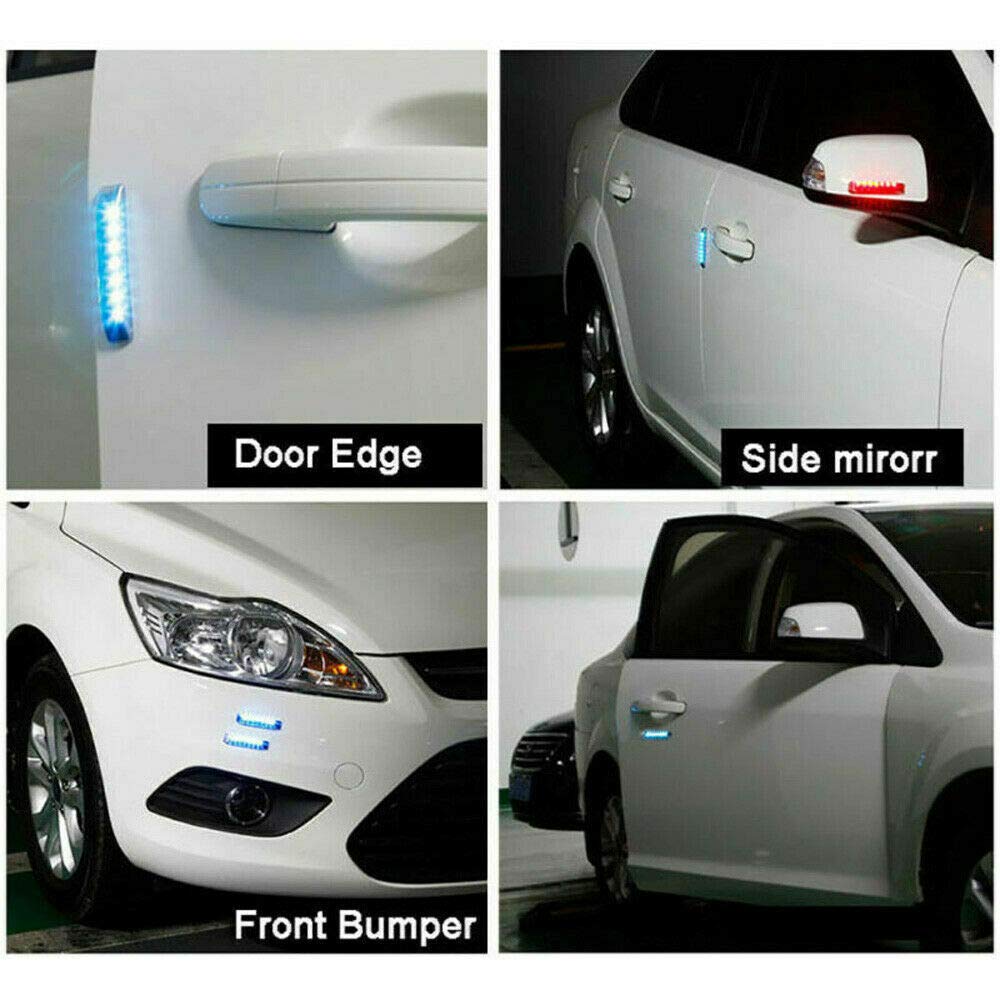 Solar Car Door Edge Guard - Anti-Collision & Anti-Static Protection with LED Strobe Warning Lights for Night Safety | Perfect for Parking Lots, Garages & Low Visibility Conditions
