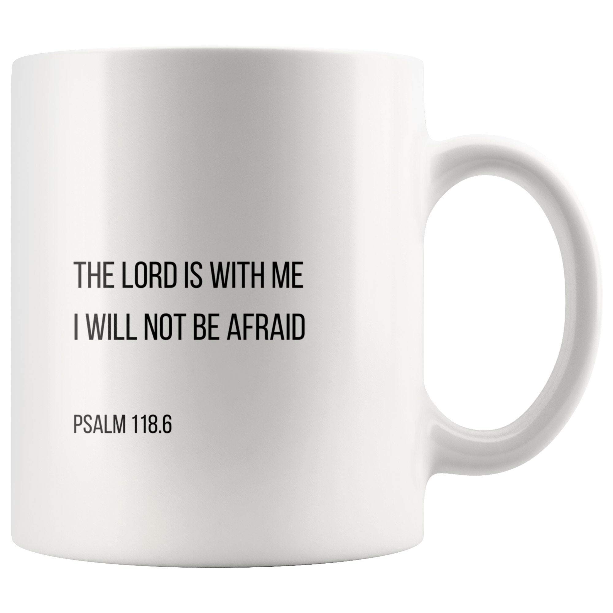 Inspirational Christian Coffee Mug with Bible Verse - 'The Lord Is With Me' Psalm 118:6 - Faith Latte Cup for Prayer & Devotion - Perfect Gift for Believers, Church Members & Bible Study - Ideal for Morning Coffee, Quiet Time & Spiritual Encouragement