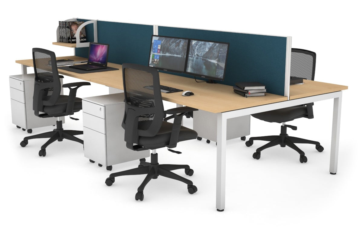 Quadro Square Legs 4-Person Office Workstation Desk - 1800mm x 700mm (71