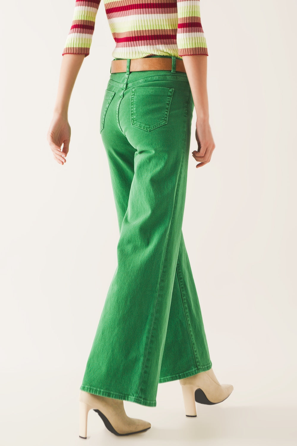 Stylish Green Cotton Blend Jeans for Women - Perfect for Casual Outfits & Everyday Wear