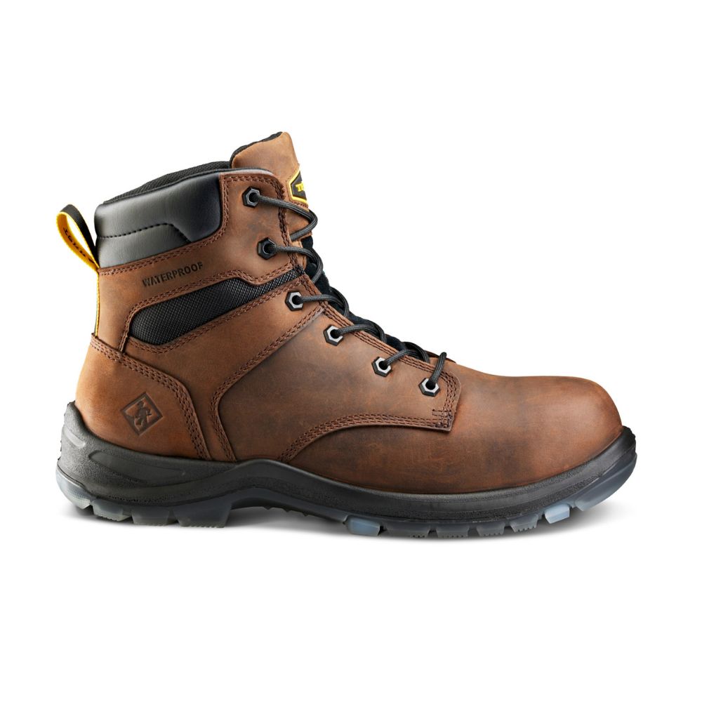 Terra Byrne Unisex 6-Inch Waterproof Composite Toe Work Boots TR0A839BDBX - Brown Safety Shoes for Construction, Warehouse & Outdoor Work