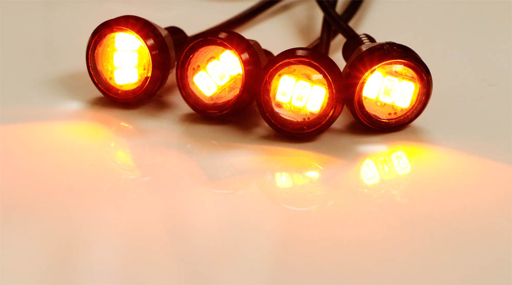 4pc Raptor Style Amber LED Grille Lighting Kit for 2019+ Toyota RAV4 - Off-Road Grill Lights with Durable Housing & Weatherproof Design - Perfect for Night Driving, Off-Road Adventures & Custom Car Styling
