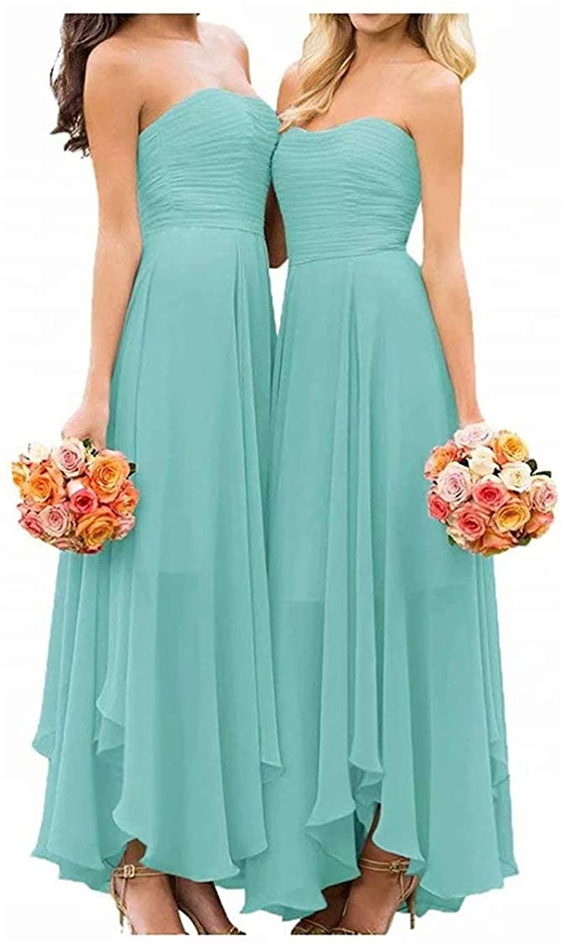 Elegant Chiffon Strapless Bridesmaid Dresses - Long Formal Evening Gowns for Women & Juniors | Wedding, Prom, Cocktail Party & Special Occasions