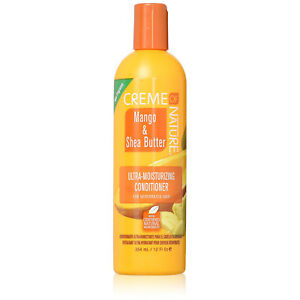 Creme of Nature Mango & Shea Butter Ultra Moisturizing Conditioner for Dry, Damaged Hair - 12 fl.oz Deep Hydration Treatment for Natural, Curly & Coily Hair Types - Perfect for Daily Use & Salon Results at Home