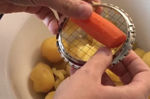 Stainless Steel Potato Cutter & Egg Slicer - Manual Vegetable Chopper for French Fries, Salad Toppings & Meal Prep - Perfect for Home Kitchen & Restaurant Use