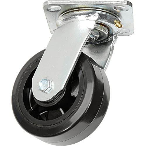 5 Inch Heavy Duty Rubber Caster Wheels for Industrial Tilt Trucks - Extra HD Load Capacity | Warehouse, Workshop & Factory Equipment