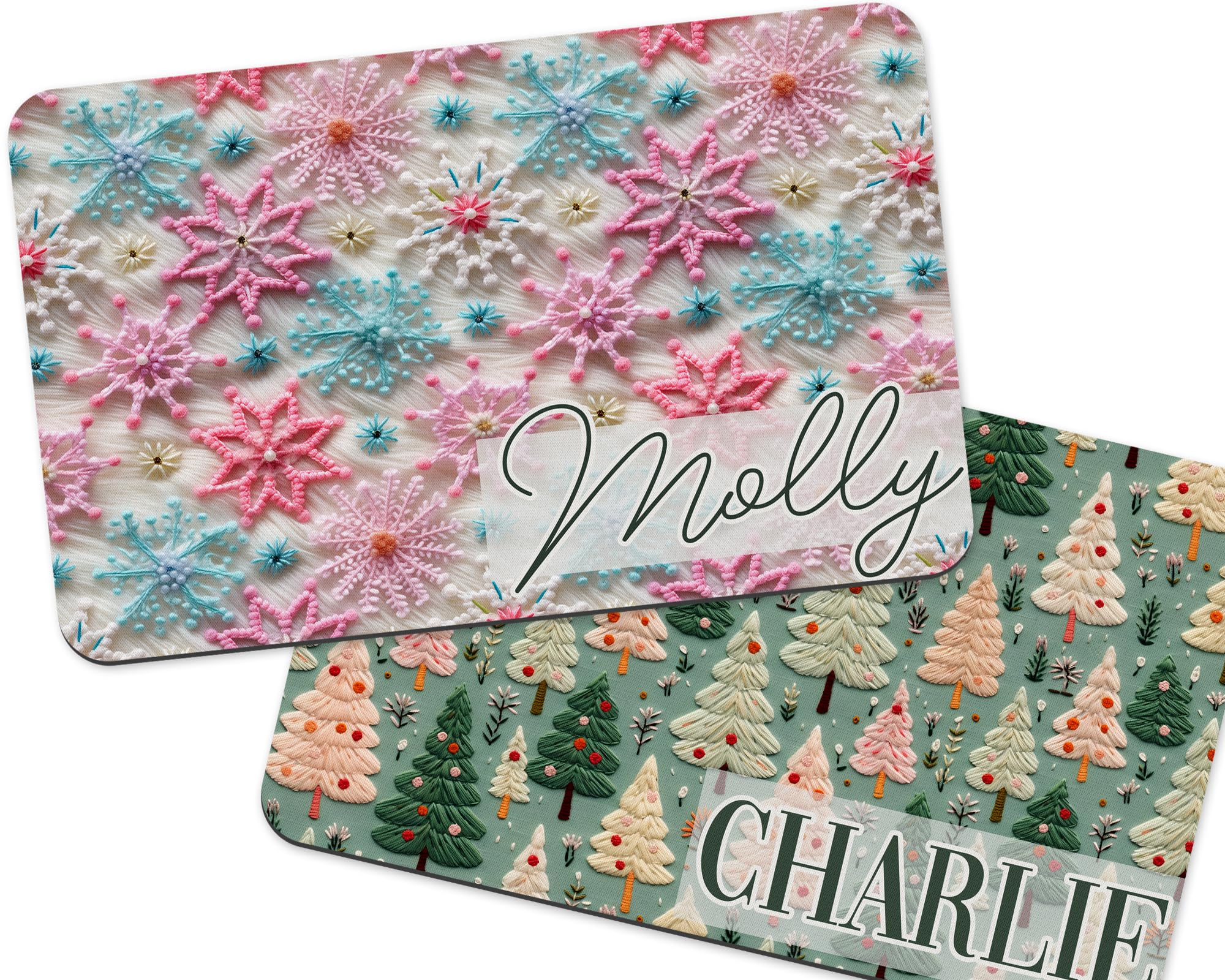 Personalized Christmas Dog Mat - Custom Pet Placemat for Holiday Decor