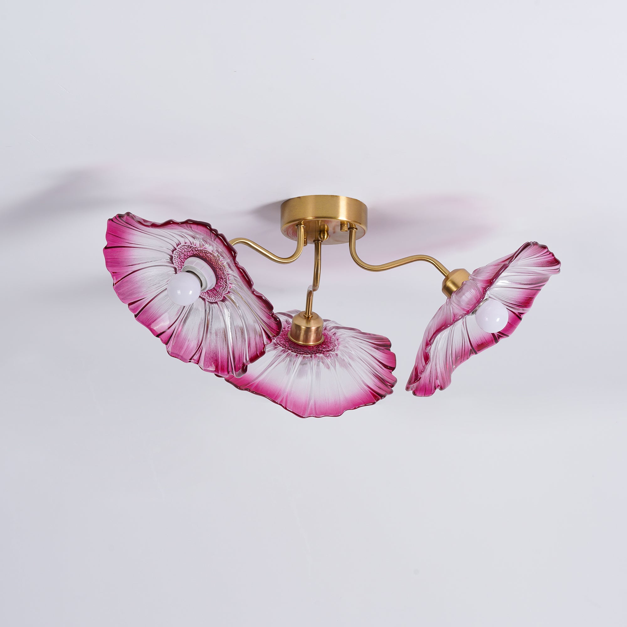 Lotus Leaf Glass Ceiling Light Fixture - Modern Nature-Inspired Pendant Lamp for Living Room, Bedroom & Dining Room Decor