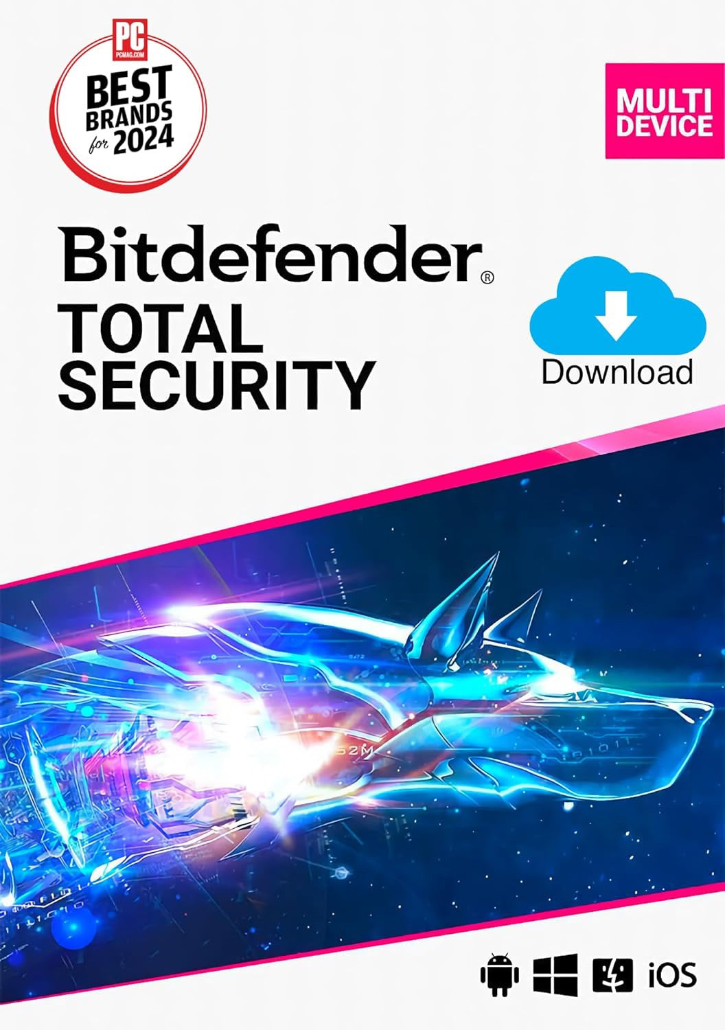 Bitdefender Total Security 2024 - 5 Devices | 1 Year Subscription for PC, Mac, iOS & Android | Antivirus, VPN & Parental Control | Home & Office Cybersecurity Protection