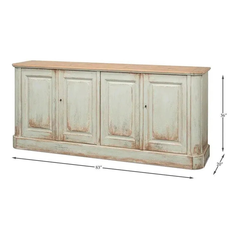 4-Door Sideboard Buffet Cabinet in Sage Green - Stylish Storage for Dining Room, Living Room & Entryway