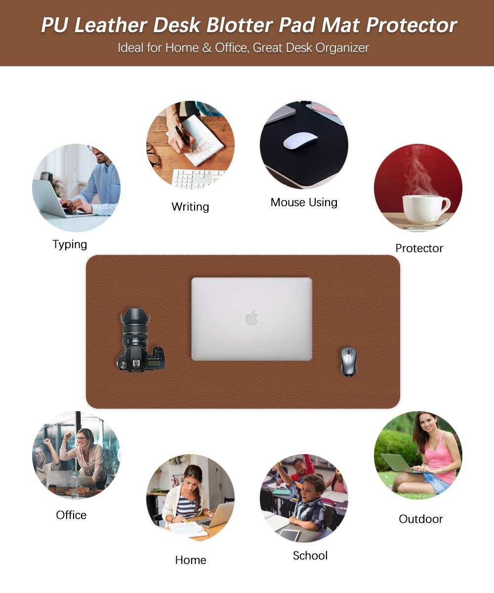 Premium PU Leather Desk Mat - 16