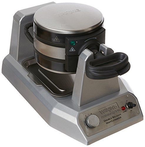 Waring DM874 1.4kW Commercial Double Waffle Maker - Stainless Steel - 50 Waffles/Hour - Perfect for Restaurants, Cafes & Breakfast Buffets