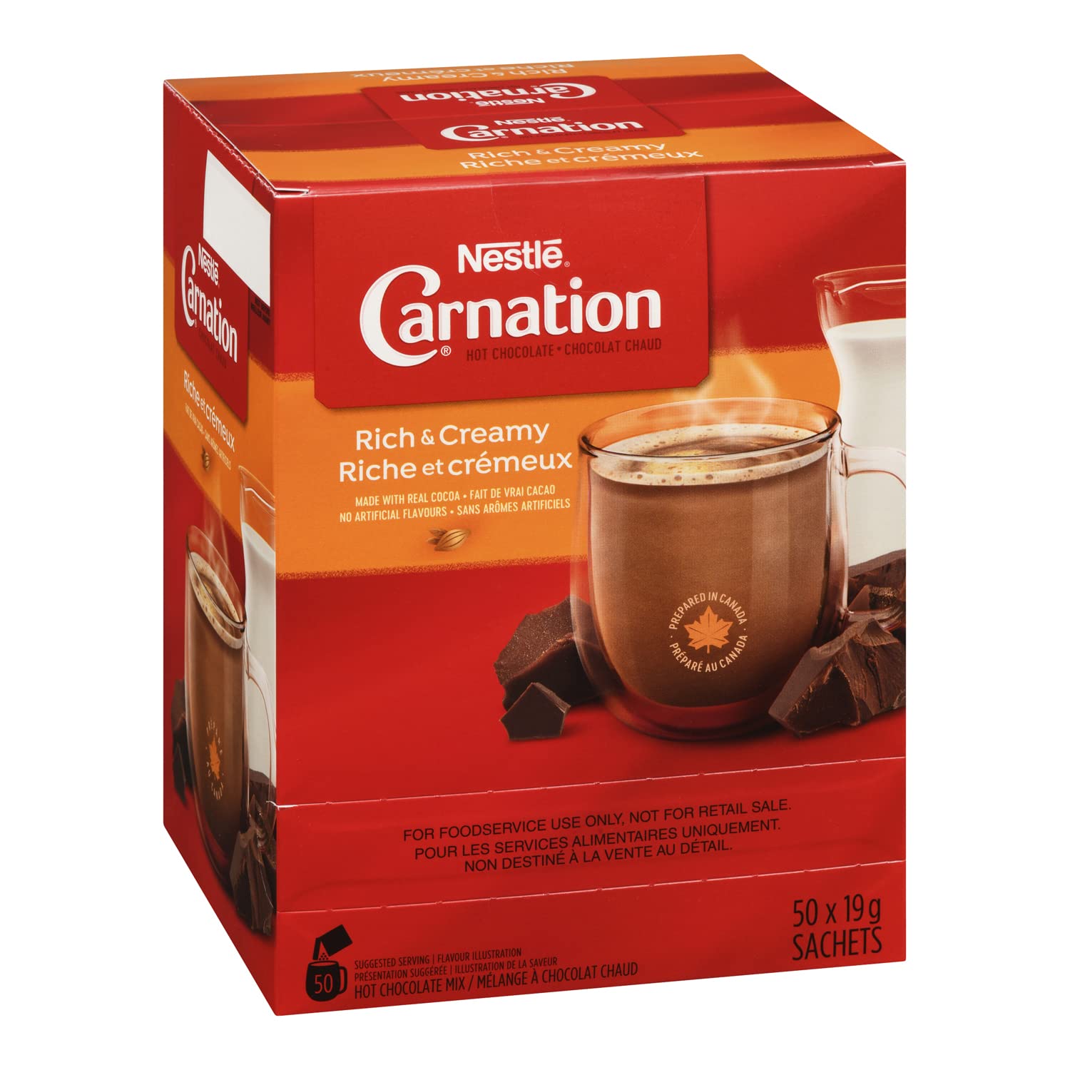 **Carnation Hot Chocolate Mix - Rich & Creamy Cocoa Powder Sachets, 6 Boxes (300 Count, 50x19g) - Perfect for Winter Warmth, Holiday Gifts & Cozy Family Moments**