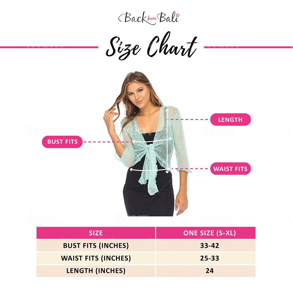 Women's Lightweight Sheer Knit Shrug Cardigan - Breathable Cover-Up for Beach, Summer & Layering | Back From Bali Style