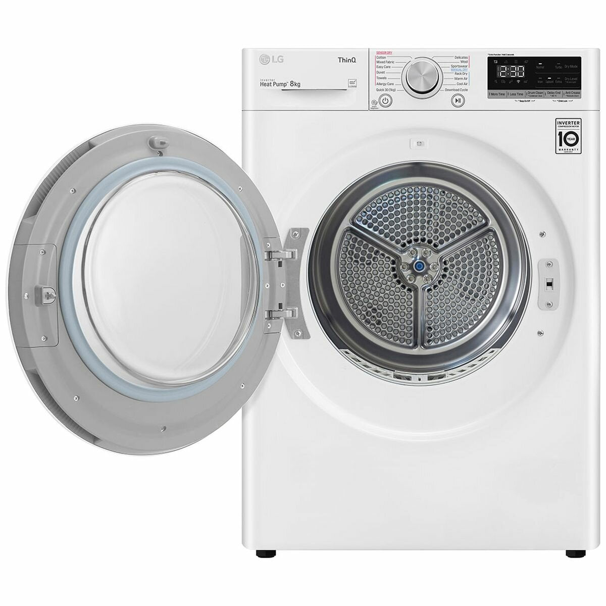 LG DVH5 08W 8kg Heat Pump Dryer with Inverter Control - Energy Efficient Laundry Solution for Homes & Apartments