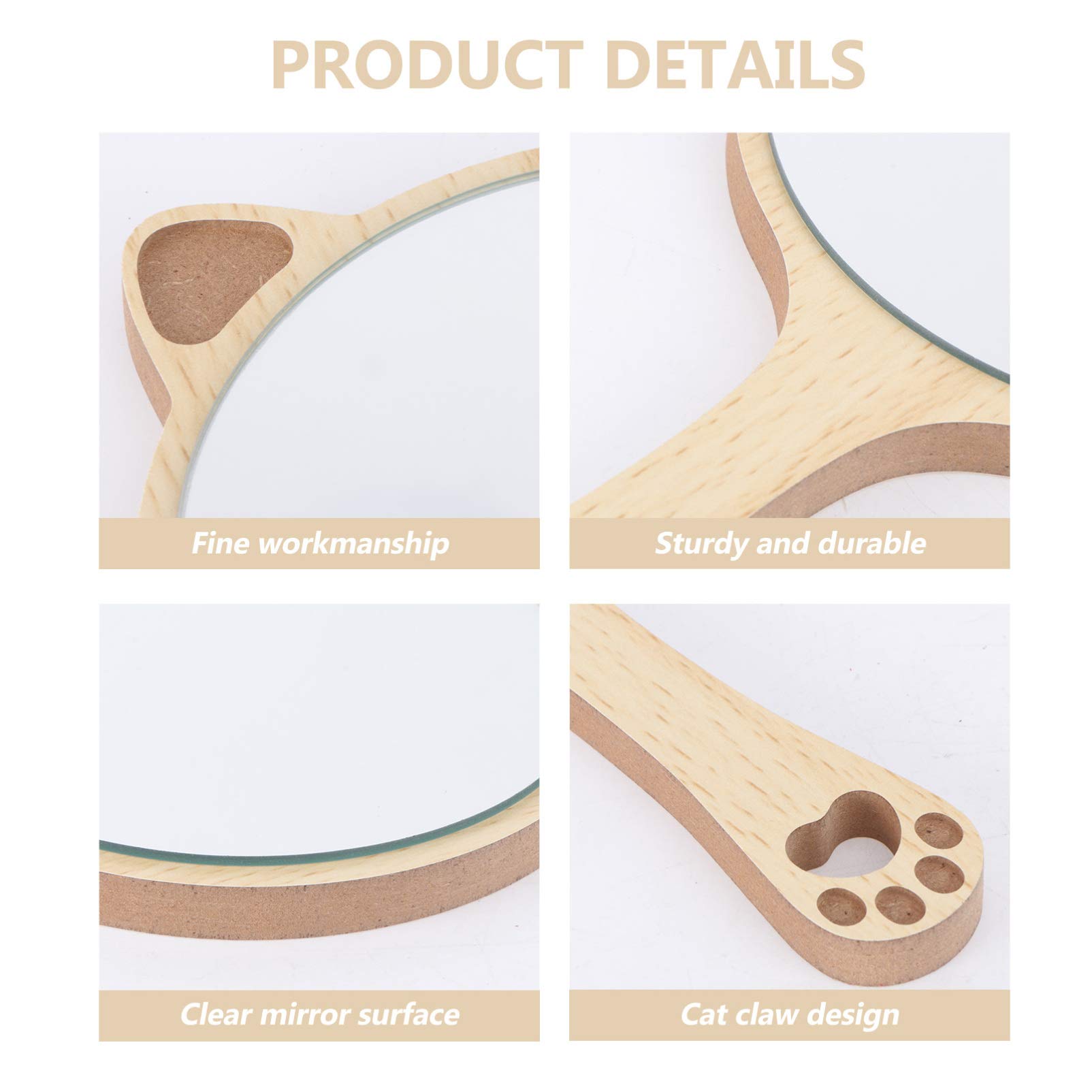 Cute Cat Ear Handheld Vanity Mirror - Portable Travel Makeup Mirror with Handle for Girls, Women & Teens - Perfect for Home, Travel & Cosmetic Touch-Ups
