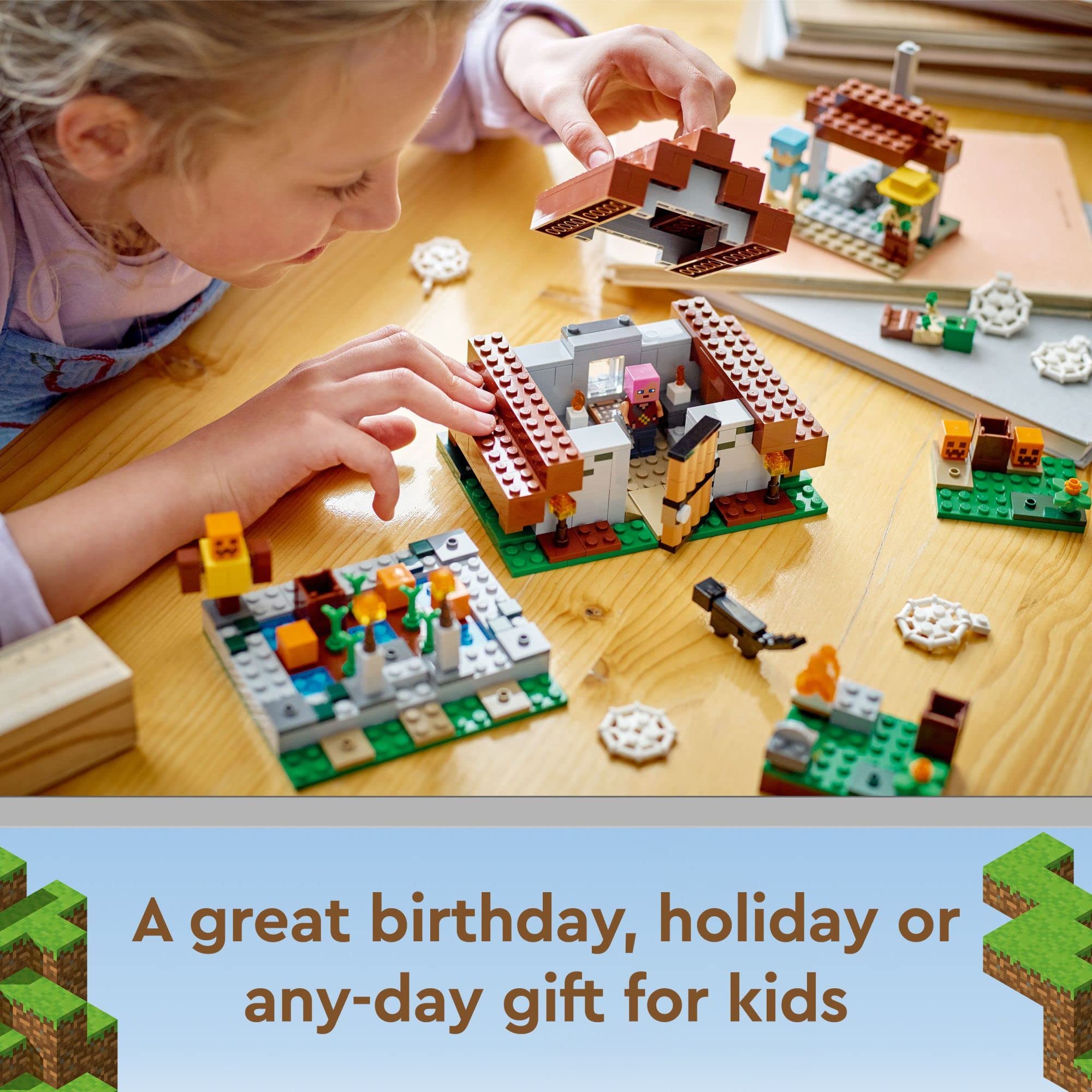 LEGO Minecraft The Abandoned Village Building Kit 21190 - Creative Construction Toy Set with Zombie & Hunter Figures for Kids Ages 8+ | Perfect Gift for Boys & Girls | Fun for Minecraft Game Fans & Collectors | Great for Playtime, Birthday Gifts & Creative Building Scenes