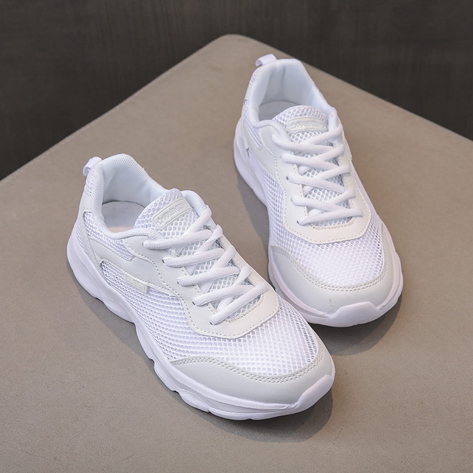Women's Black Platform Trainers - Elegant Soft Running Shoes for Jogging, Workout & Trekking | Lightweight Waterproof Tennis Shoes for Casual Fashion & Outdoor Activities