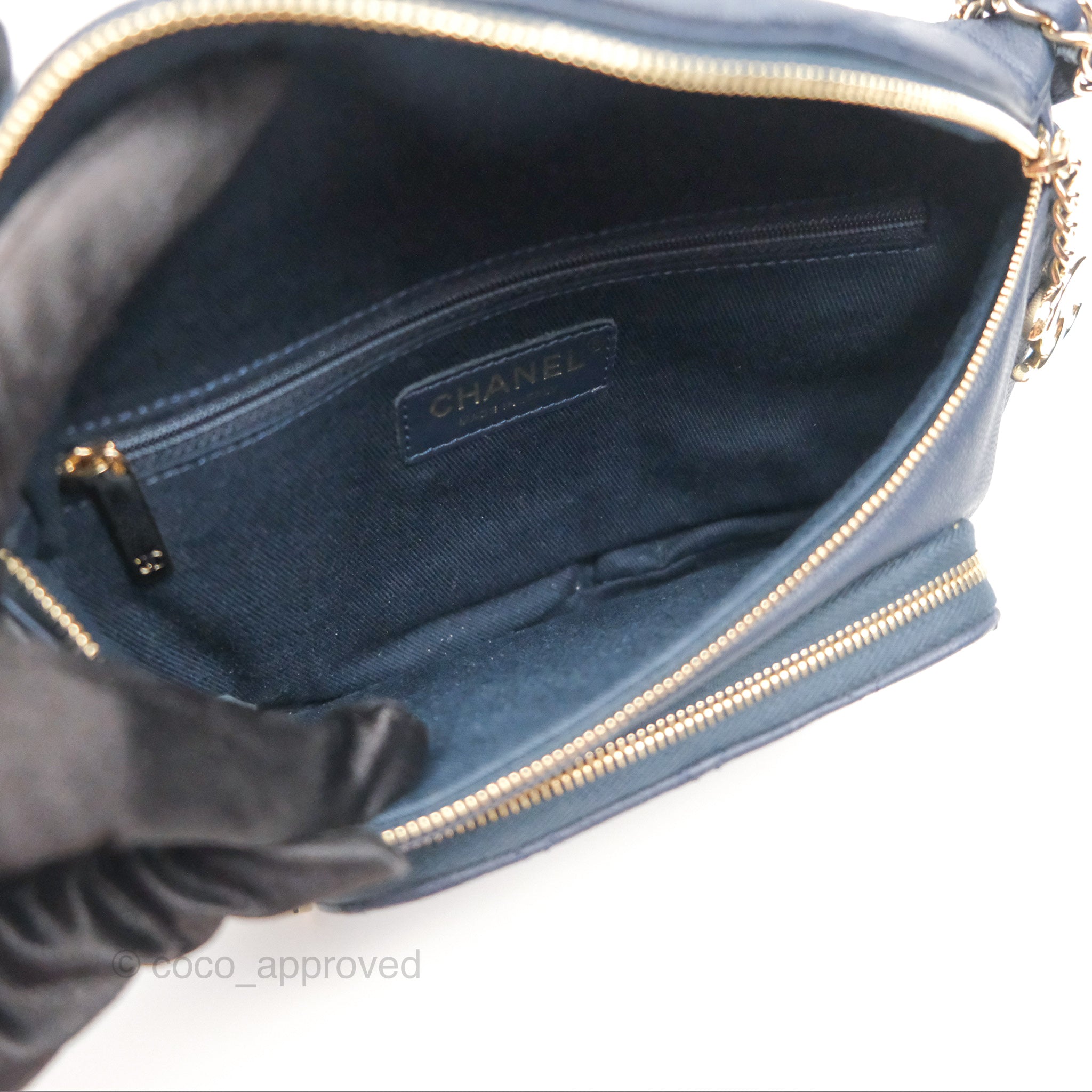Chanel Business Affinity Waist Belt Bag in Navy Caviar Leather with Gold Hardware - Perfect for Work, Travel & Evening Events