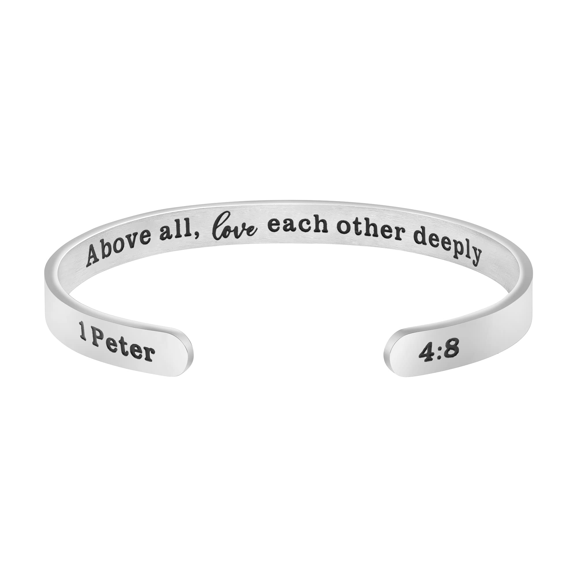 JoycuFF Inspirational Bracelets for Women - Engraved Message Cuff Bangle, Motivational Gift for Her - Perfect for Christmas, Birthday, Graduation & Daily Encouragement
