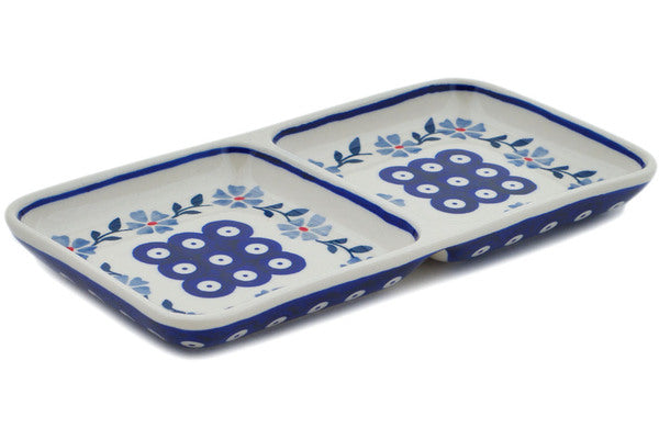 10 Divided Dish Tray - Peacock Forget Me Not Floral Design | Perfect for Serving Appetizers, Desserts, or Organizing Jewelry & Crafts