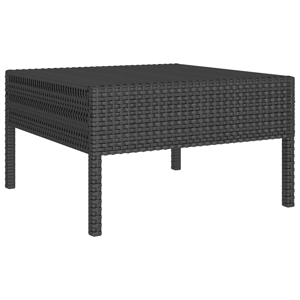 Weather-Resistant Black Poly Rattan Patio Lounge Set with Cushions - Modular Outdoor Furniture for Garden, Patio, Poolside & Backyard Relaxation | Easy-Clean & Durable Design for Entertaining Guests