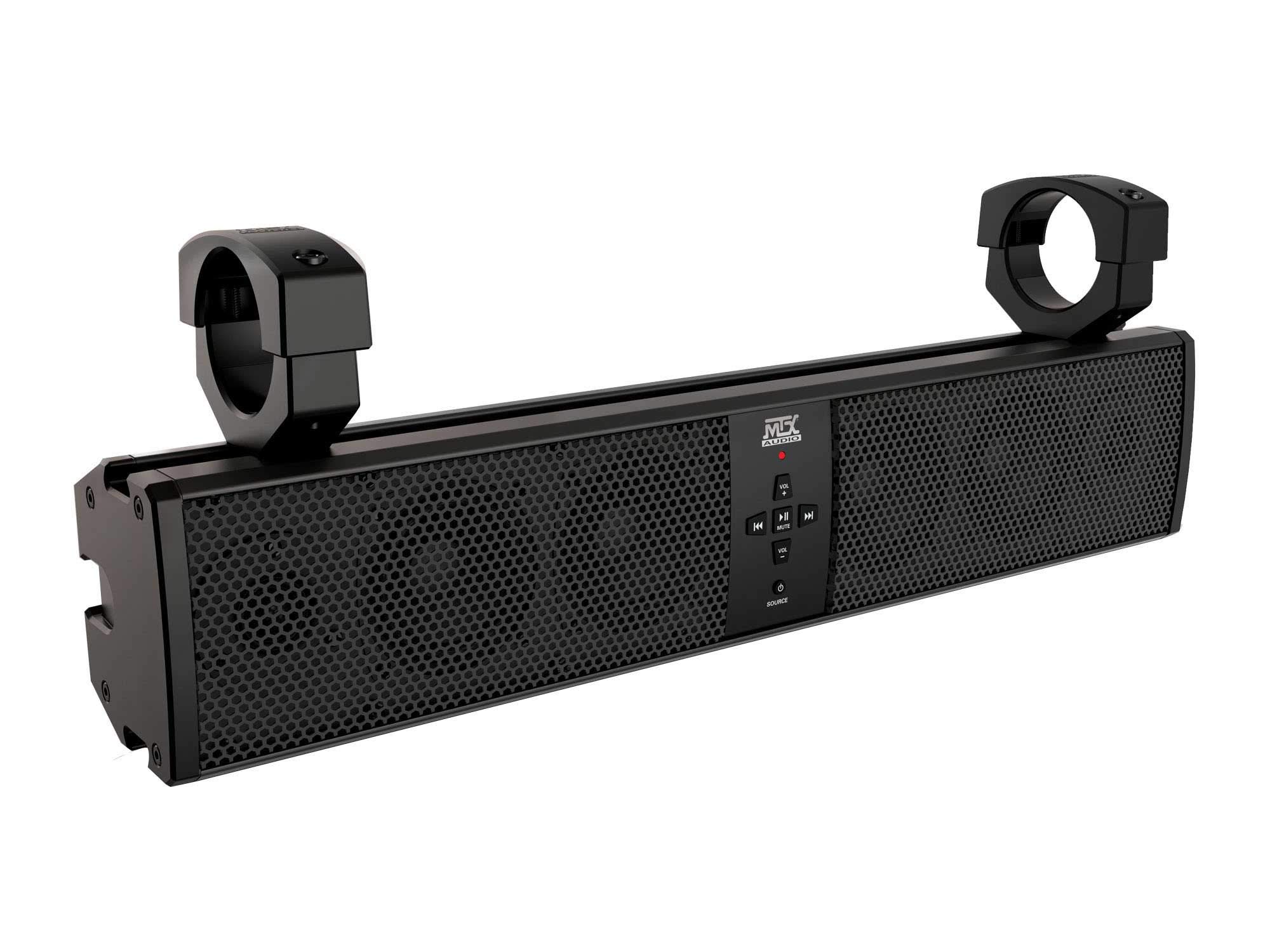 SuperATV MTX 6 Speaker Universal ATV/UTV Sound Bar - Weatherproof Bluetooth Audio System with Universal Mounting Clamps (Fits 1.75
