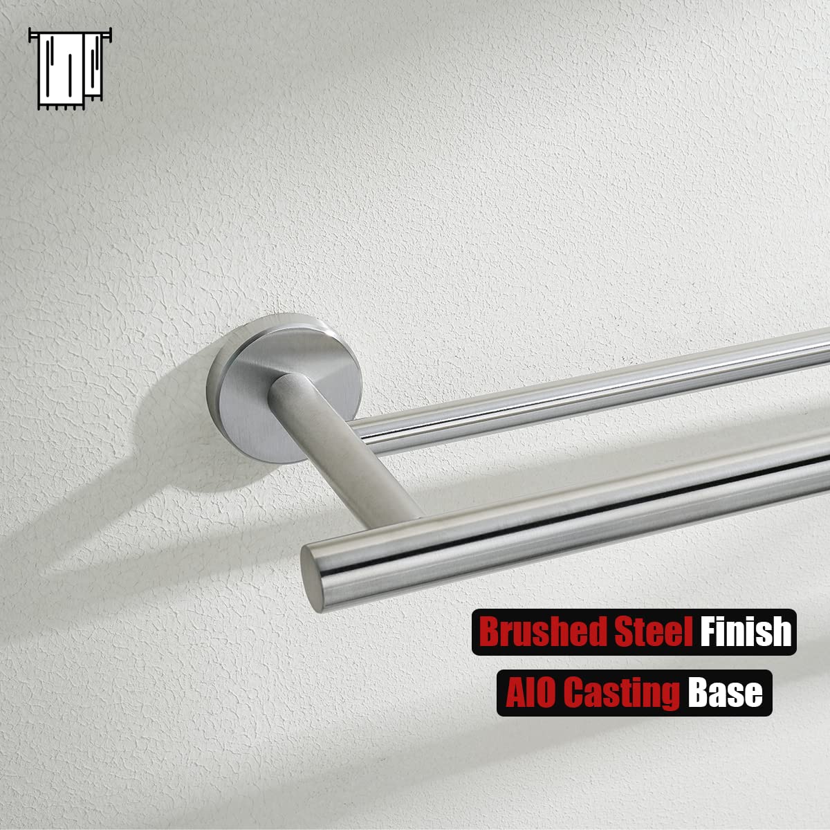 JQK 18 Inch Stainless Steel Towel Bar - Heavy Duty 304 Brushed Nickel Wall Mounted Bath Towel Rack for Bathroom, Kitchen & Spa - 0.8mm Thick with 20.47