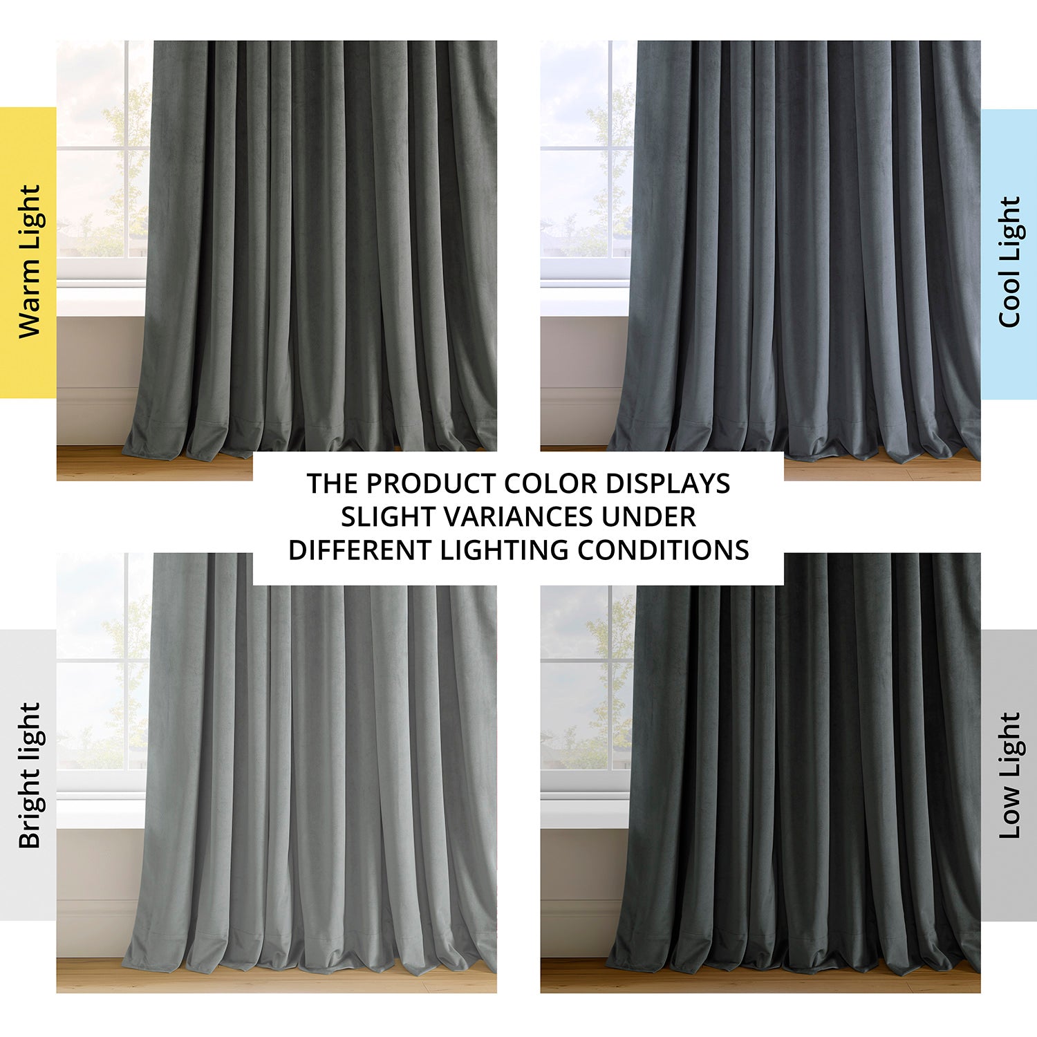 Premium Blackout Curtains - 100% Natural Grey Signature Velvet Fabric for Bedroom & Living Room - Noise Reducing & Thermal Insulated Window Treatments for Better Sleep & Energy Efficiency