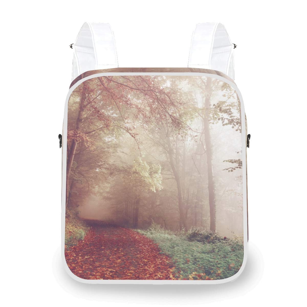 ILEEY Women's Dual-Purpose Backpack & Crossbody Bag - Mini Autumn Trees Print Backpack for Travel, School, Work & Daily Use
