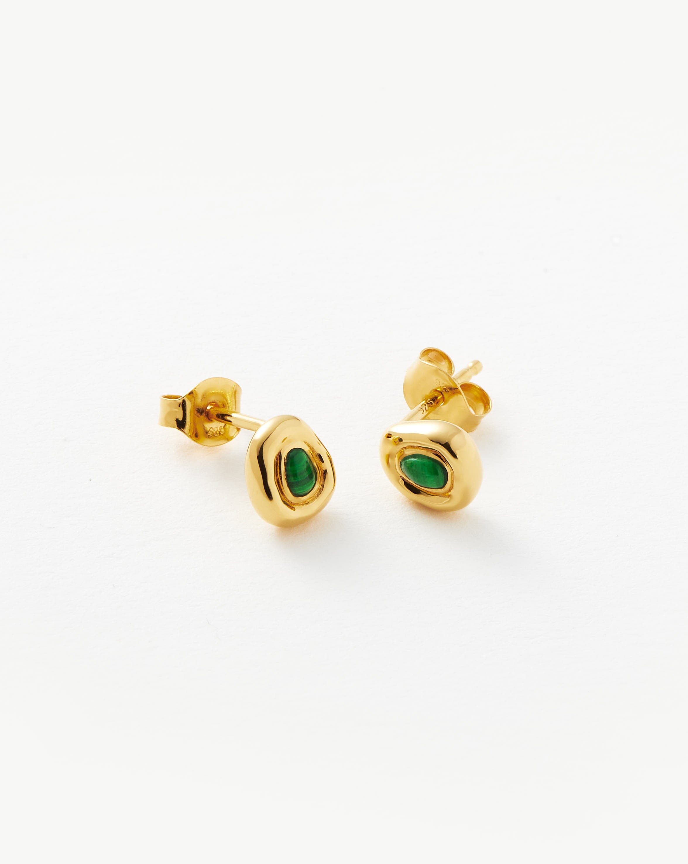 Molten Gemstone Sculptural Stud Earrings - Elegant Handmade Jewelry for Women | Perfect for Weddings, Parties & Everyday Wear