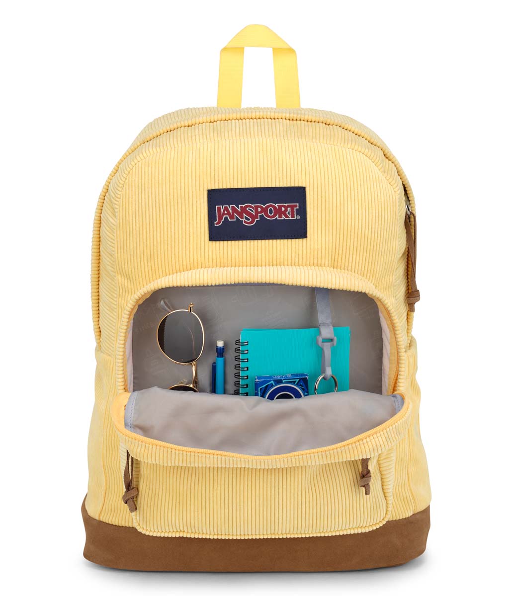 JanSport Right Pack Expressions Backpack - Sun Shimmer Corduroy Fabric for School, College & Travel | Durable Laptop Bag with Padded Straps for Comfort