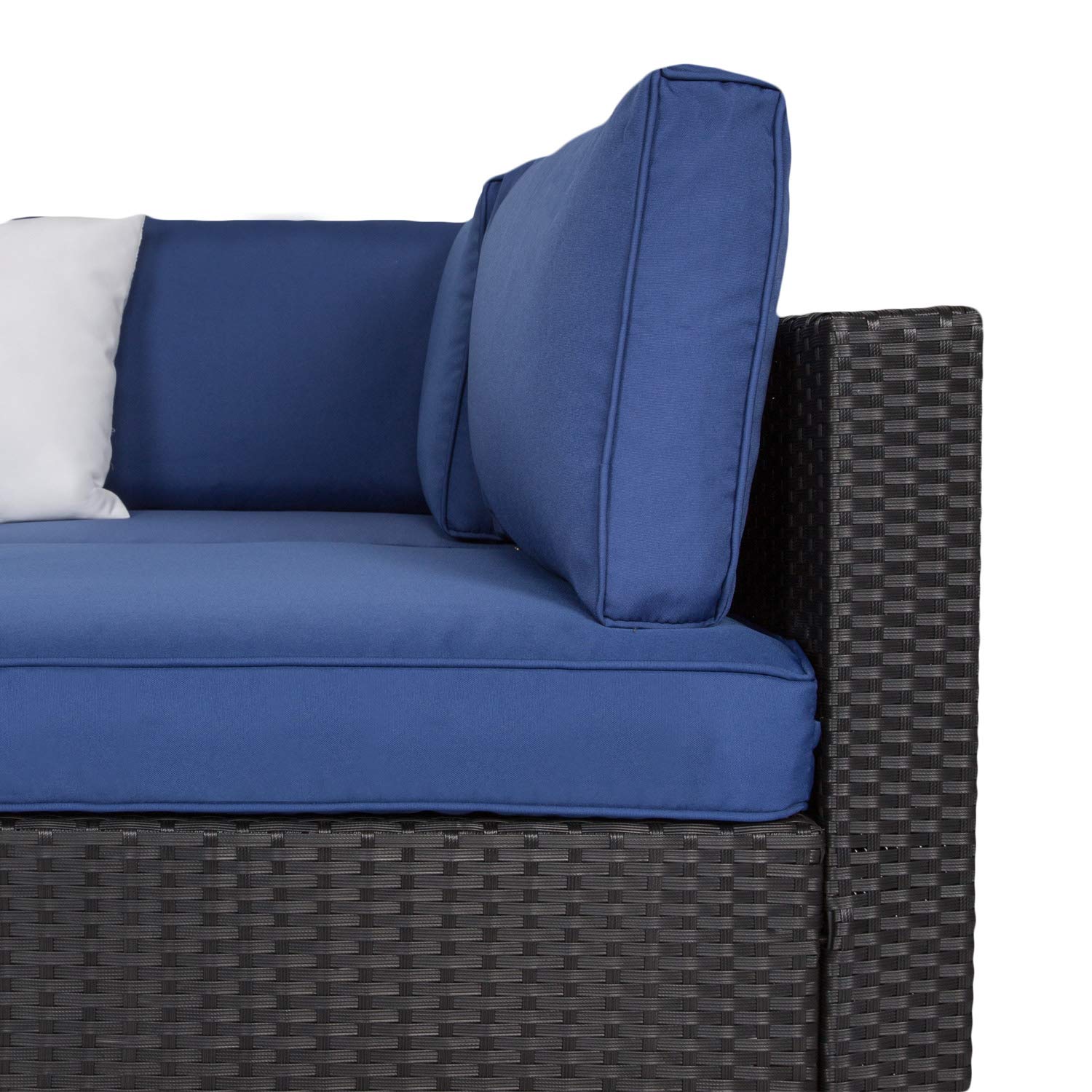 Kinsuite 14-Piece Waterproof Patio Cushion Covers Set - Replacement Slipcovers for 7-Piece Outdoor Wicker Sectional Sofa (Dark Blue) | Durable Outdoor Furniture Protection for Backyard, Deck & Poolside