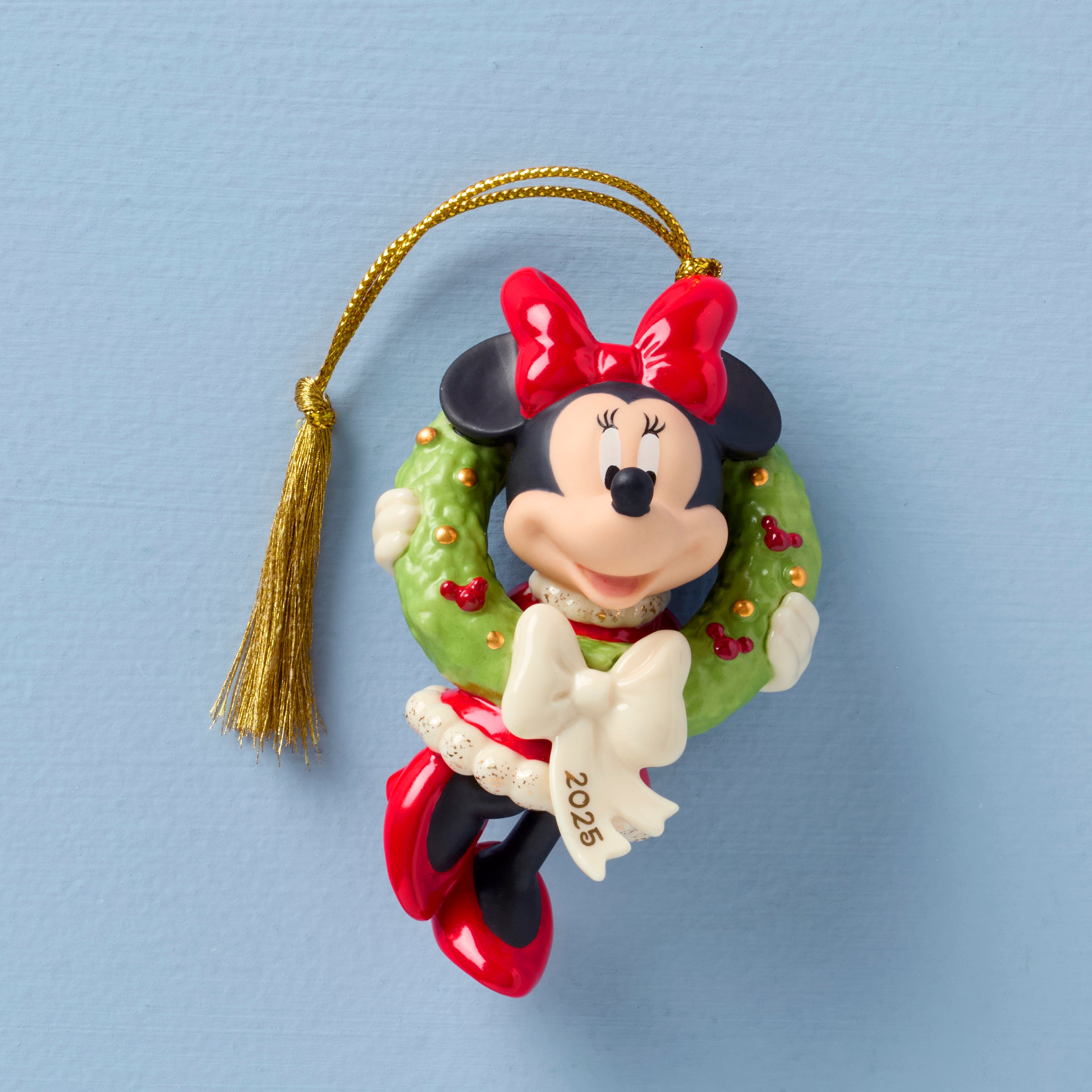 Minnie Mouse Christmas Wreath Ornament 2025 - Disney Holiday Decor for Front Door, Tree & Gift Giving - Perfect for Disney Fans & Mickey Mouse Lovers