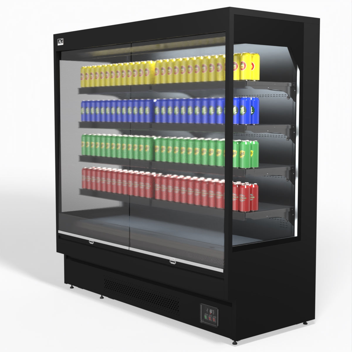 AG 1940mm Supermarket Open Multi Deck Showcase Refrigerator - Commercial Display Fridge for Grocery Stores, Convenience Shops & Supermarkets - Perfect for Chilled Food, Beverages & Dairy Products