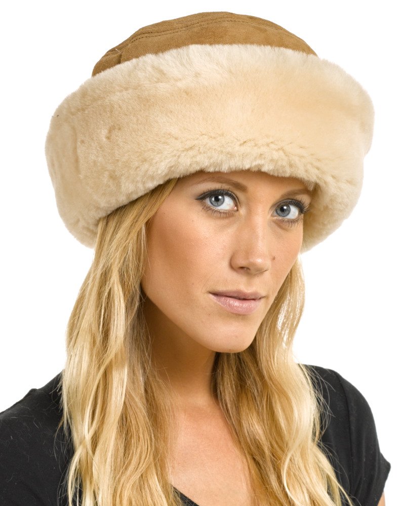 Premium Kelowna Shearling Sheepskin Hat for Men & Women – Warm Winter Beanie with Fleece Lining – Cozy Outdoor Accessory for Skiing, Hiking, and Cold Weather Activities