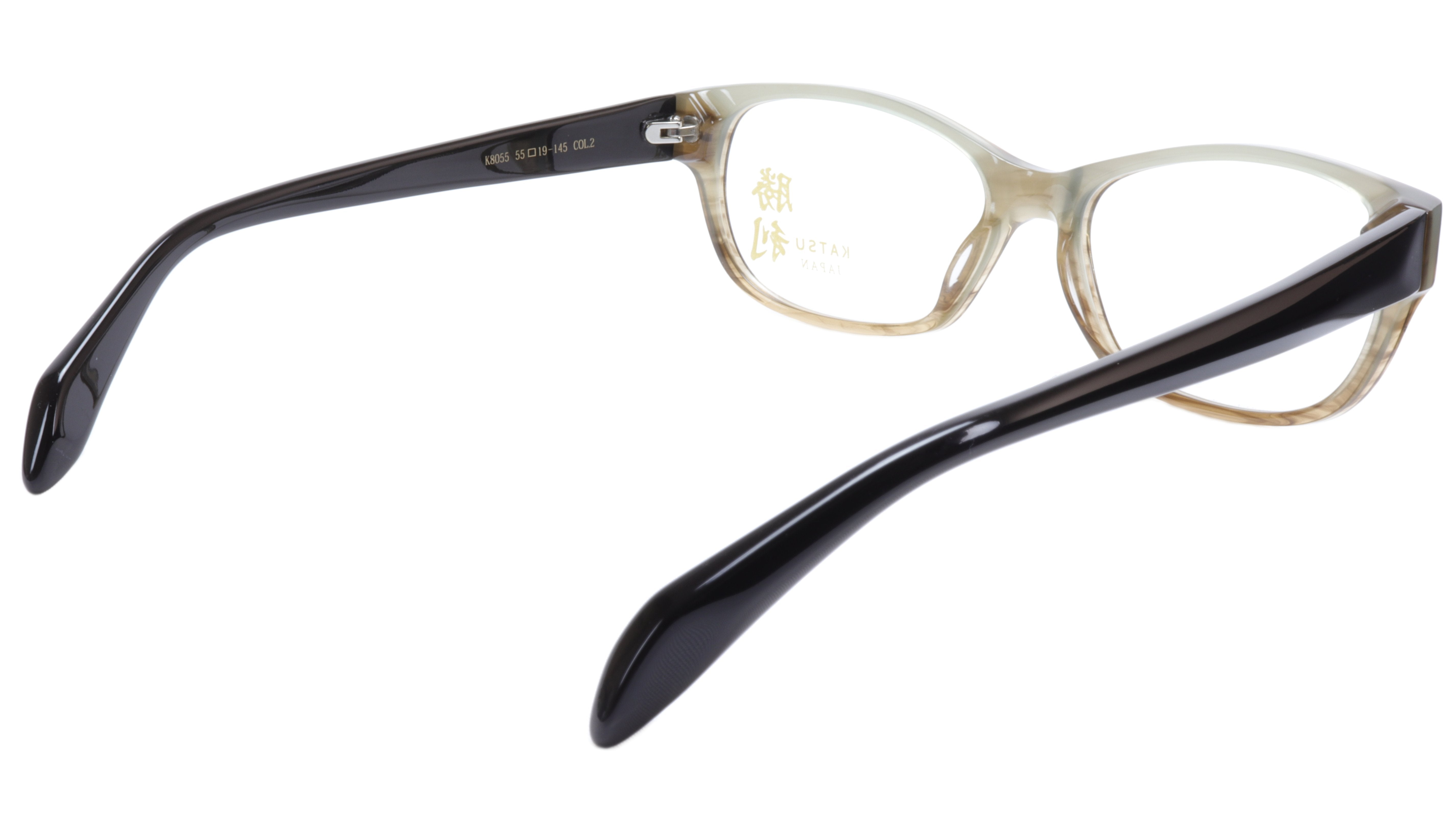 KATSU K8055 COL2 Acetate Eyeglasses Frame - Soft Pastel Brown, Size 55-19-145, Made in Japan | Lightweight & Comfortable for Daily Wear, Office, Reading & Fashion Accessory