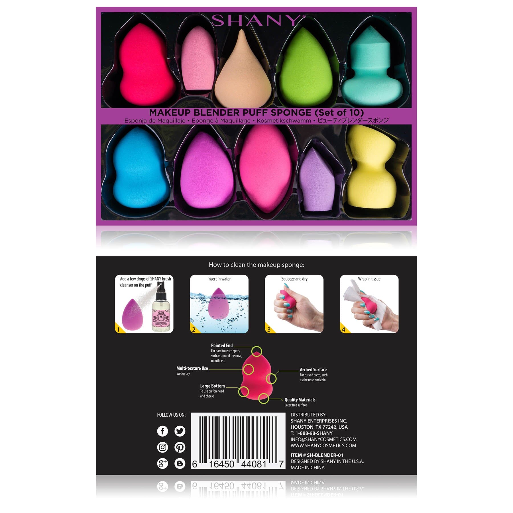 10-Piece Latex-Free Makeup Blender Sponge Set - Soft Beauty Blending Puff for Foundation, Concealer & Powder Application - Perfect for Professional Makeup Artists & Daily Beauty Routine