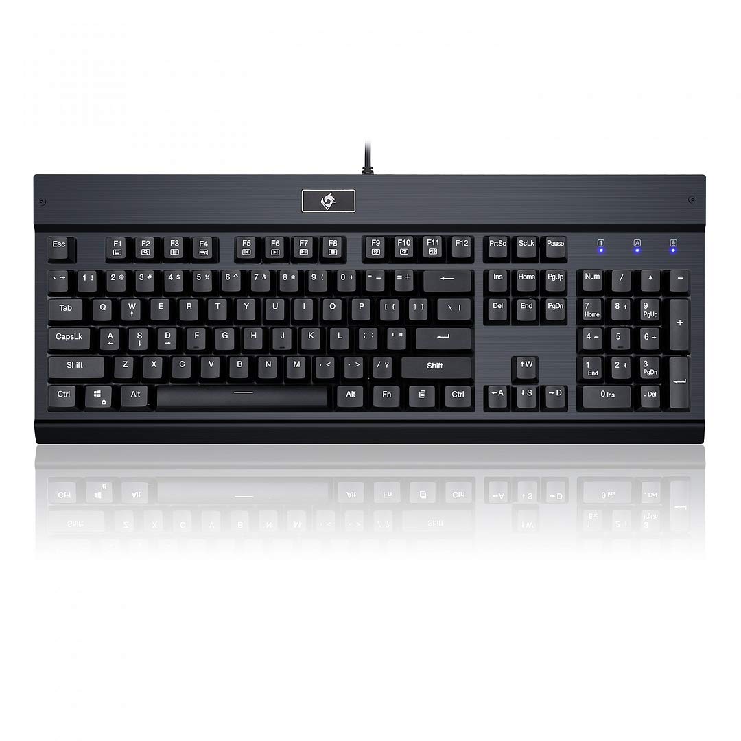 EagleTec KG010 Wired Mechanical Keyboard with Brown Switches - Ergonomic Design for Typing, Gaming & Office Use - Compatible with PC, Mac & Laptop (Black, Non-Backlit) - Perfect for Home Office, Business & Professional Workspaces