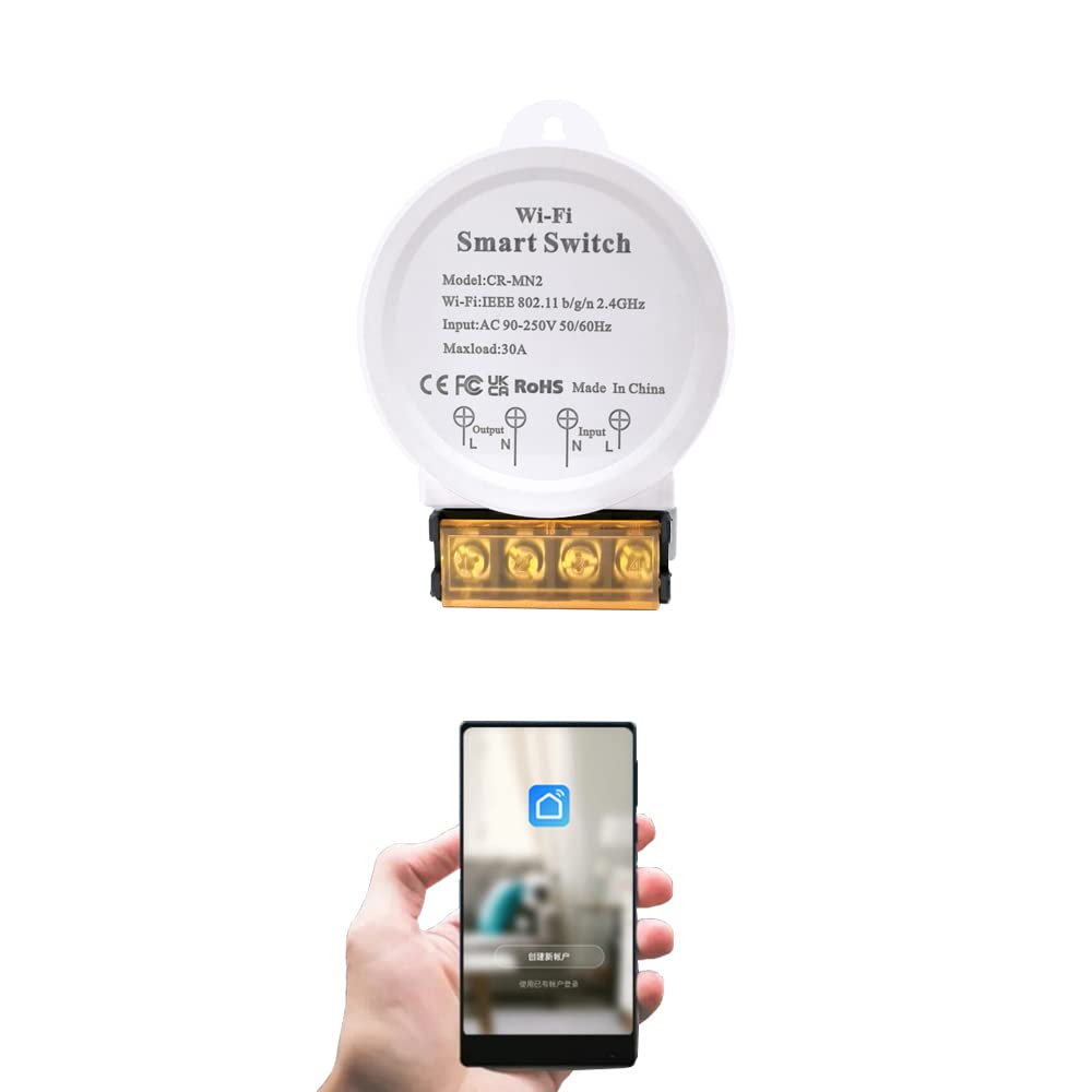 30A High Power WiFi Smart Switch - Works with Alexa & Google Home, APP Remote & Voice Control, Timer & DIY Mode, No Hub Needed - Perfect for Home Automation & Smart Lighting Control